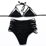 TAYLOR Strappy High Waist Black Bikini