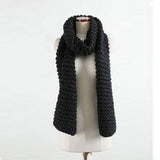 Handmade Chunky Knitted Scarf - Black
