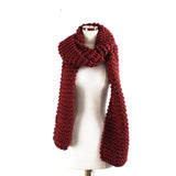 Handmade Chunky Knitted Scarf - Wine Red