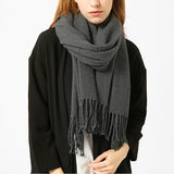 Dark Grey Cashmere Blend Scarf 200x70 cm