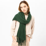 Dark Green Cashmere Blend Scarf 200x70 cm