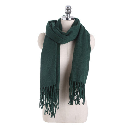Dark Green Cashmere Blend Scarf 200x70 cm