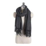 Dark Grey Cashmere Blend Scarf 200x70 cm