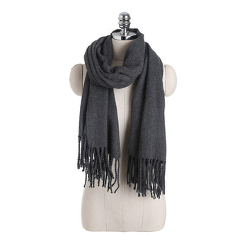 Dark Grey Cashmere Blend Scarf 200x70 cm
