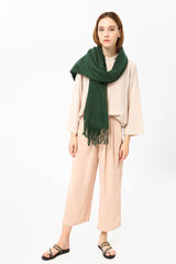 Dark Green Cashmere Blend Scarf 200x70 cm