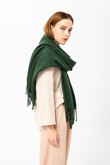 Dark Green Cashmere Blend Scarf 200x70 cm