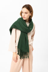 Dark Green Cashmere Blend Scarf 200x70 cm