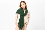 Dark Green Cashmere Blend Scarf 200x70 cm