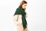 Dark Green Cashmere Blend Scarf 200x70 cm