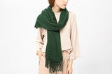 Dark Green Cashmere Blend Scarf 200x70 cm