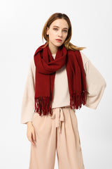 Burgundy Cashmere Blend Scarf 200x70 cm