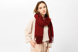 Burgundy Cashmere Blend Scarf 200x70 cm
