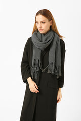 Dark Grey Cashmere Blend Scarf 200x70 cm