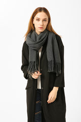 Dark Grey Cashmere Blend Scarf 200x70 cm