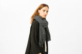 Dark Grey Cashmere Blend Scarf 200x70 cm
