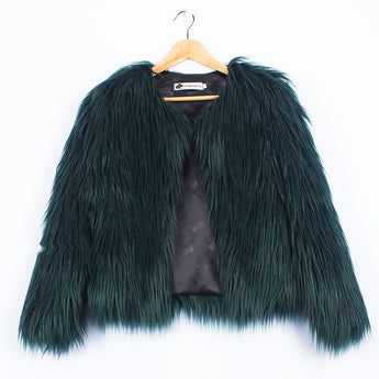 Kids Bridget Faux Fur Jacket - Green