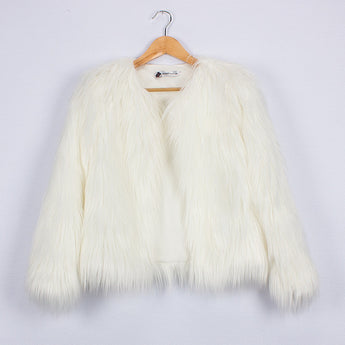 Kids Bridget Faux Fur Jacket - White