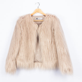 Kids Bridget Faux Fur Jacket - Beige