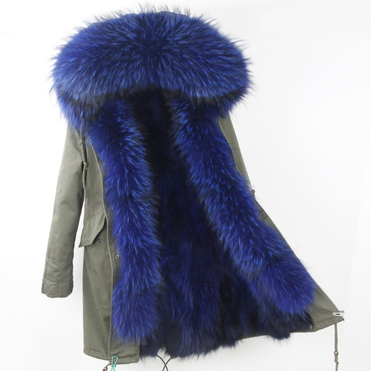 Blue Fur Green Parka