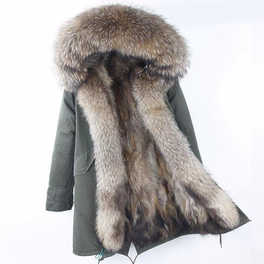 Natural Fur Green Parka