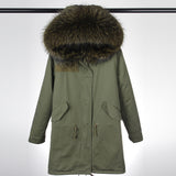 Olive Green Army Fur Parka