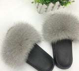 Fur Slides Slippers - Ice Grey