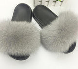 Fur Slides Slippers - Ice Grey