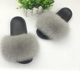 Fur Slides Slippers - Ice Grey