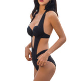 Black One Piece Swimsuit Bikini Monokini
