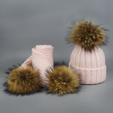 Pink Pomkin Hat + Scarf Set