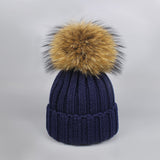 Navy Pomkin Hat + Scarf Set