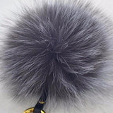 Silver Fox Pom Keychain