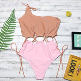 POLINA One Piece Beige and Pink Bikini