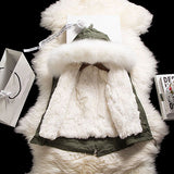 Kids Green Parka - White Fur