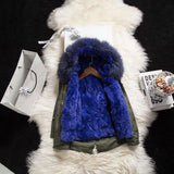 Kids blue parka fur