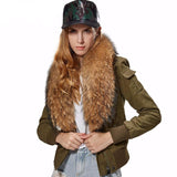 Green Fur Bomber Jacket