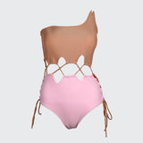 POLINA One Piece Beige and Pink Bikini