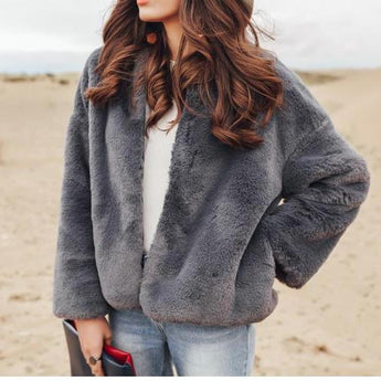 Bobby Faux Fur Jacket - Grey