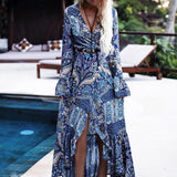 KLARA Bohemian Blue Maxi Dress