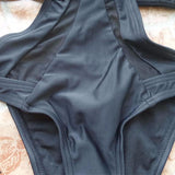 DANIKA Mesh Cut Out One Piece Black Bikini