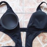DANIKA Mesh Cut Out One Piece Black Bikini