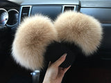 Fur Slides Slippers - Champagne