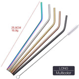 Set of 4 Stainless Steel Straws + 1 Cleaner Brush