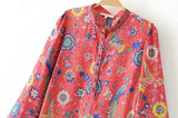 BIANCA Boho Red Blouse Shirt