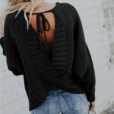 JAZZY Open Back Sweater - 4 Colors