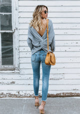 Criss Cross Sweater - Blue