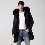 Men's Black Fur Convertible Parka