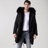 Men's Black Fur Convertible Parka