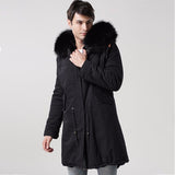 Men's Black Fur Convertible Parka