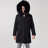 Men's Black Fur Convertible Parka